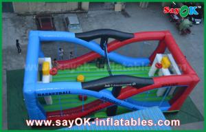 Wholesale Inflatable Basketball Game Durable White / Blue Inflatable Sports Games Football Soccer Boxing Field For Kids from china suppliers