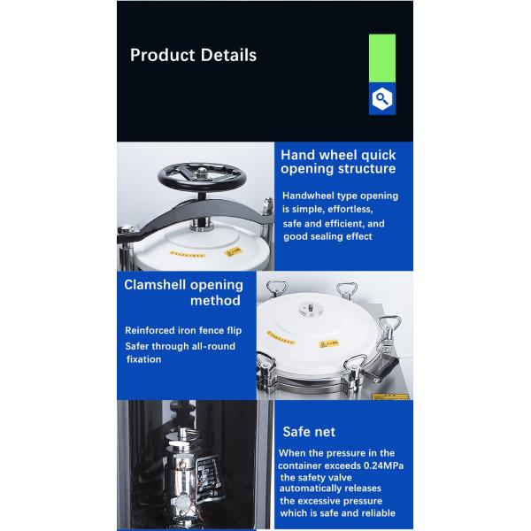 134 Degree 100L Autoclave Laboratory Steam Sterilizer AC220V