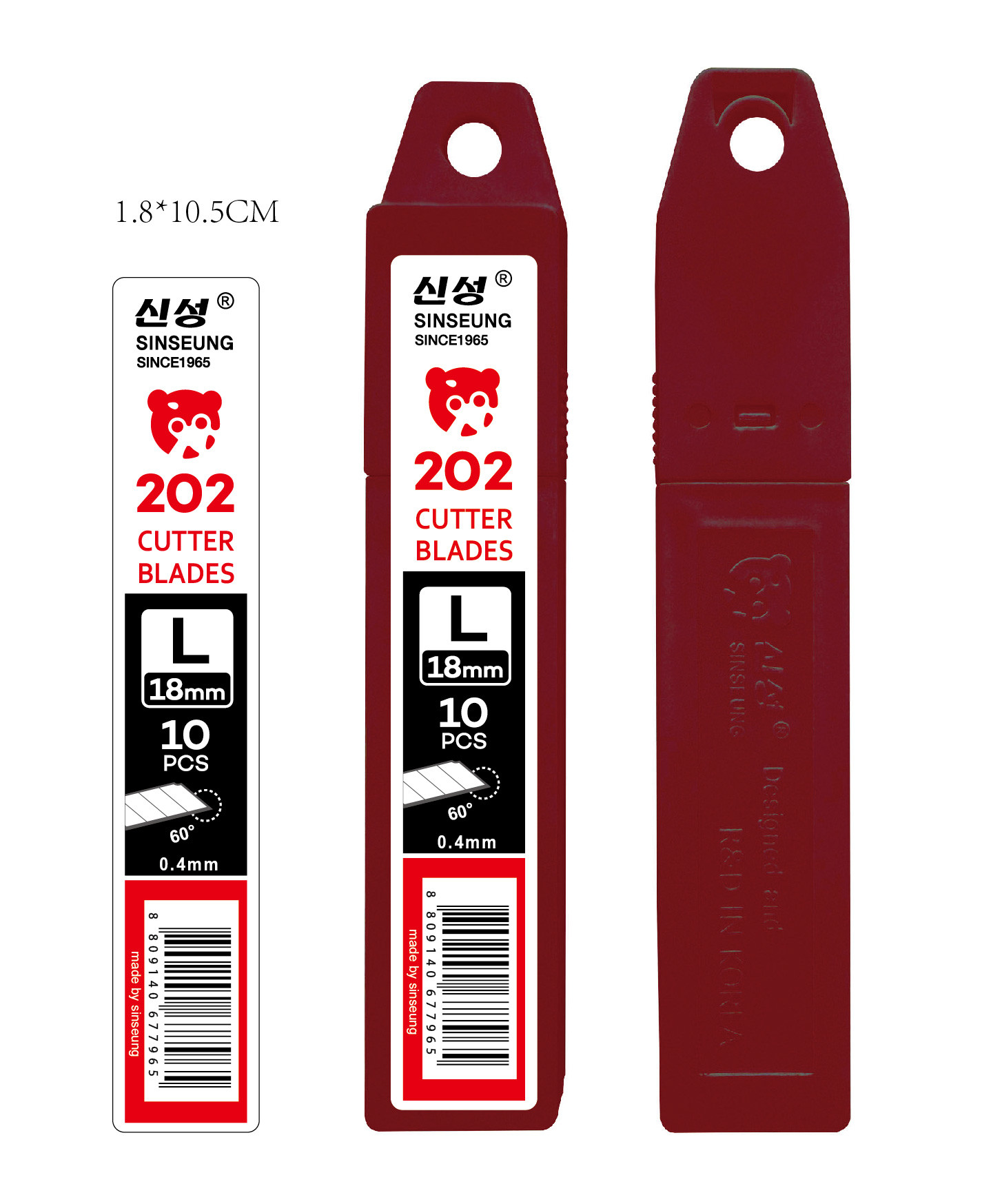 Cardboard Silver Large Sinseung L202 18mm Snap-Off Blade Replacement