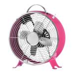 Pink Personal 9 Inch Retro Metal Fan 2 Speed ETL 60Hz 4 Aluminium Blade