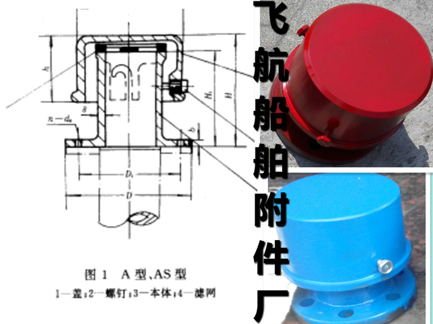 Supply A, AS type cap air tube head CB/t3594-94