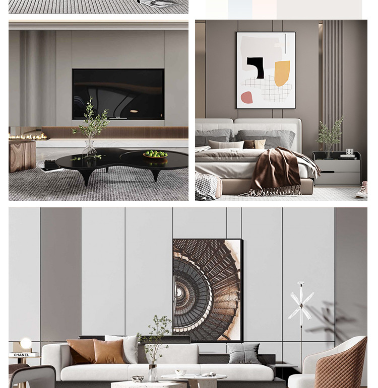 Administration Interior Decoration Skin Feel PVC Wall Panels Width 1.22m