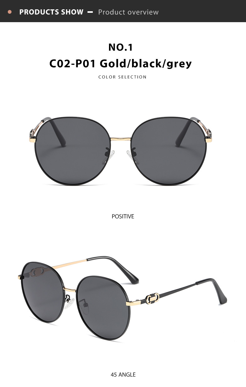 Outdoor Sunscreen Round Polarized Uv 400 Sunglasses Metal Frame