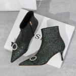 188-3 Korean Fashion Banquet Short Boots Are Thin Sexy Pointed Stiletto High