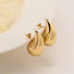 Customized Logo 18K Gold Plated Teardrop Hollow Stud Earring for Girls Jewelry