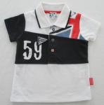 Baby Boy Cotton Pique Polo Shirt Contrast Color Cut Sew