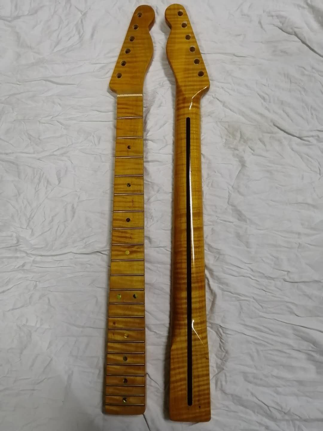 Custom Grand Paddle Guitar Headstock Unfinished Roasted Maple ST Guitar Neck Electric Acoustic Guitar Accept Kinds OEM