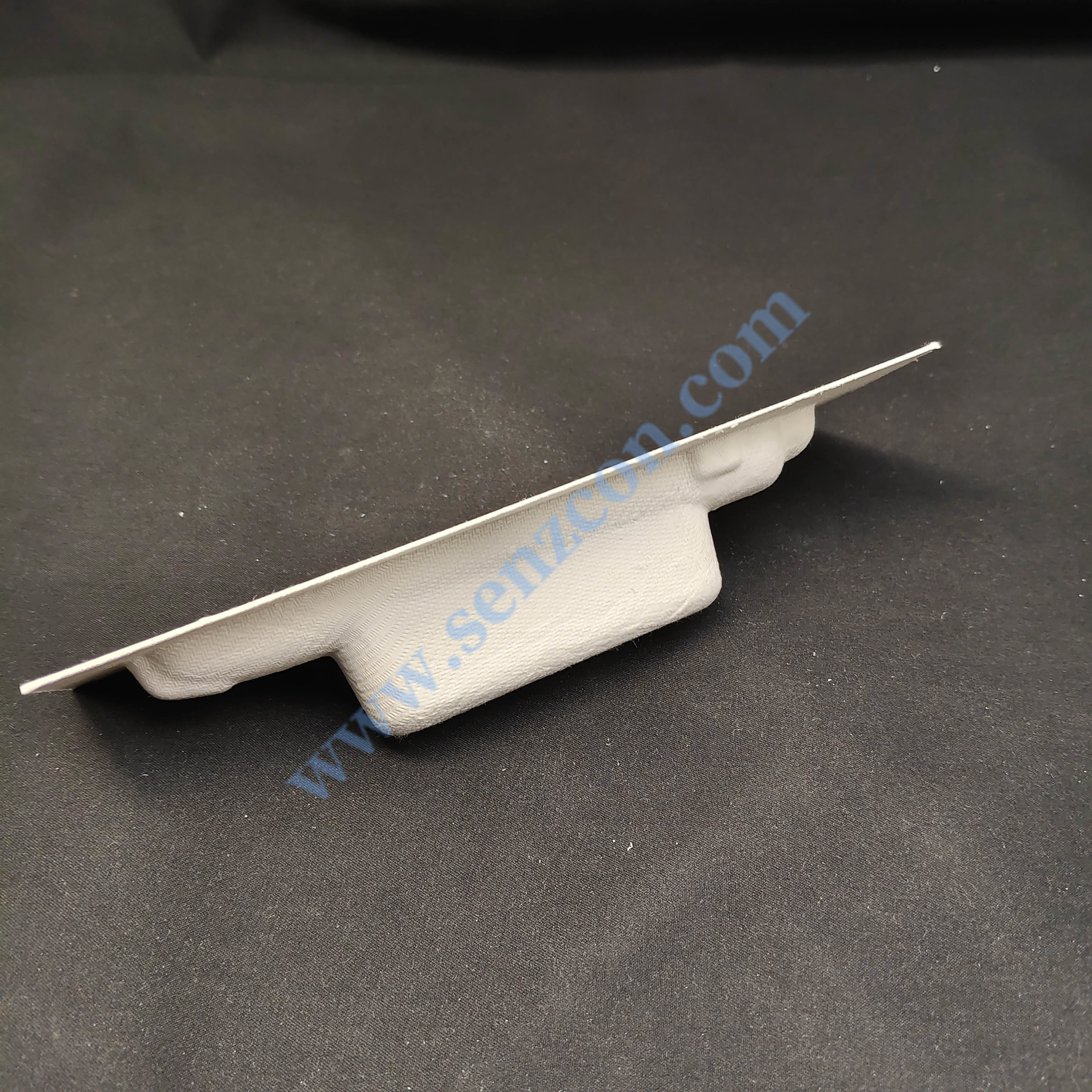 Factory-customized white pulp-molded base for voice recorders, embedded with anti-drop and anti-vibration plant fibers, suitable for wet pressing and