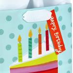 Customized Logo CMYK 4 Color Offset Printing Blue Paper Bag for Kids Birthday