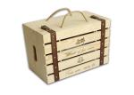 Engraved Personalised Paulownia Wood Wine Box Hinged Lid For 6 Wine Bottles