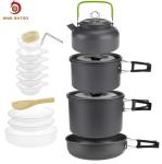 4-5 Person Outdoor Camping Cookware Set Hard Aluminum Alloy