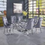 78x40x30inch Tempered Glass Dining Table Luxury Room Furniture