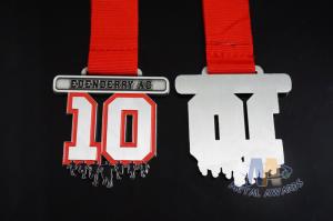 Wholesale Marathon Half Or 10k and 5k Bespoke Custom Sports Events Medals With Printed Ribbon Antique Silver from china suppliers