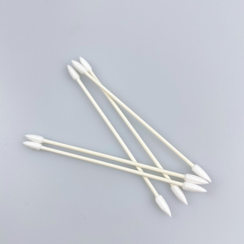 3MM Double Pointy Tipped Swab With Paper Stick Purified Cotton