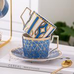Reusable Floral Decal Design Porcelain Cup And Saucer Set Ceramic Turkish Coffee