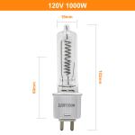120v 1000w Halogen Bulb Bi Pin Halogen Bulbs Medium G9.5 300h Stage 3200K 300ore