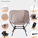 Square Structure Beach Fishing Moon Saucer Camping Chair Lightweight Iron Tube
