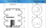 FT330-29 498 Conti Air Springs 4432 Ride Rite Suspension Triple Convoluted
