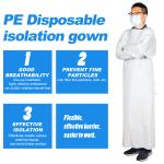 Polyethylene Disposable Plastic PE Isolation Gown Anti-Wear Long Sleeve