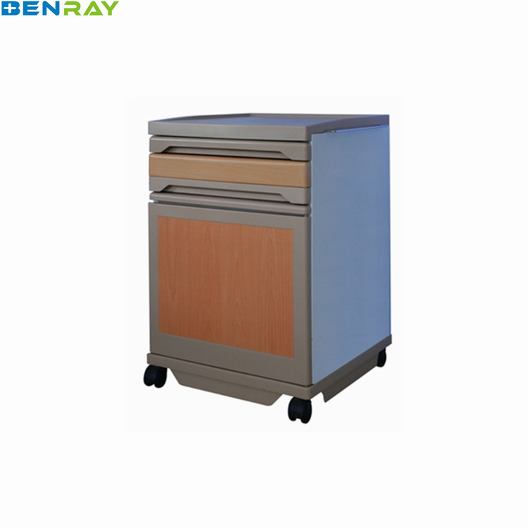 Hospital Medical Bed Side Cabinet Locker With Towel Hanger
