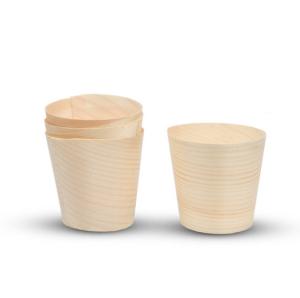 Wholesale FDA Disposable Dessert Cups Pine Wooden Food Serving Cups JFB-WC-010 from china suppliers