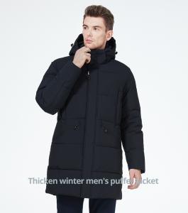 Wholesale Business Style Long Man Winter Coat Thick Dark Colour Waterproof Down Coat With Four Pockets from china suppliers