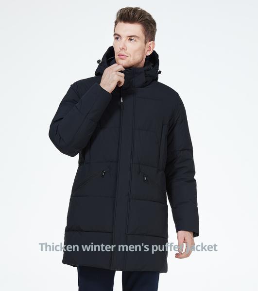 Business Style Long Man Winter Coat Thick Dark Colour Waterproof Down Coat With