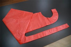 Wholesale Single Use Red Disposable PE Apron , Polythene Disposable Paint Aprons For Adult from china suppliers
