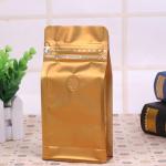 Plastic 1 / 4 Pound Flat Bottom Coffee Bags , Zipper Resealable Coffee Bags