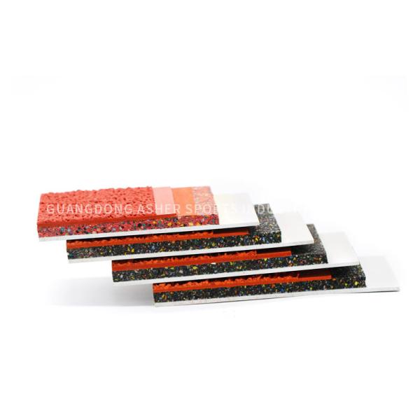 Quality Integrated Sandwich Running Track , Smooth Rubber Flooring Tiles 10mm Thickness for sale