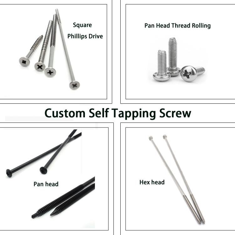 Metric Black Zinc Finish Steel Self-Tapping Cross Pan Head Torx Hexagon Socket Screws