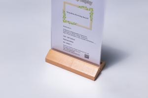 Wholesale T Shape Triangular Wooden Base Acrylic Block Photo Frame Acrylic Photo Holders from china suppliers