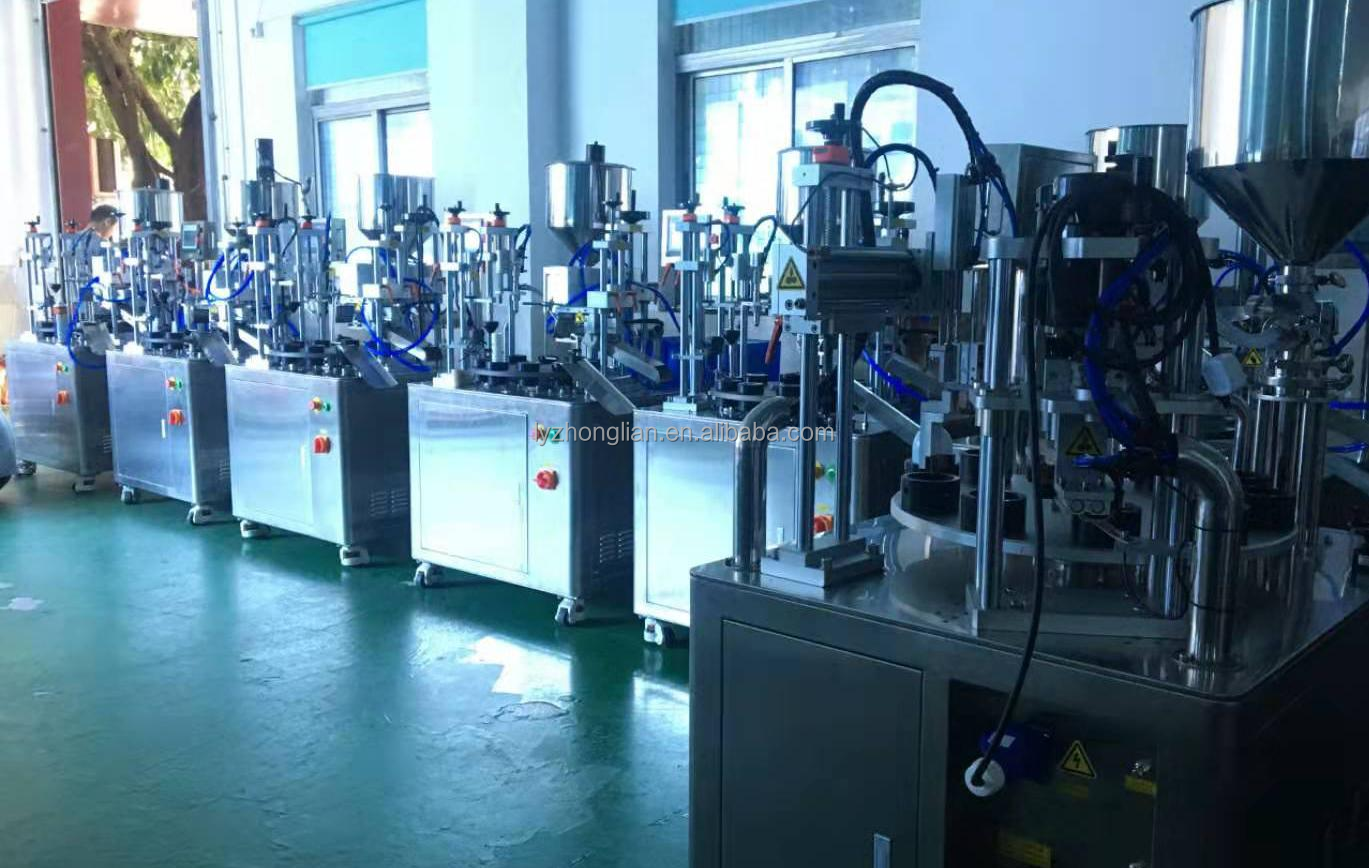 Hot selling cosmetic product fill seal semi automatic tube filling and sealing machine for toothpaste