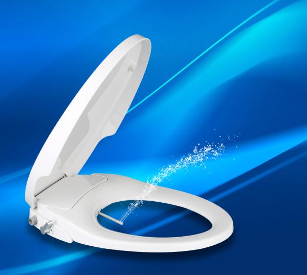 White Color Cold Water Bidet Seat Manual Soft Close Elongated Style CE