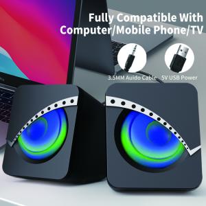 Wholesale OEM 2 X 3W Black 2.0 PC Speakers Fullband Frequency For Home Office from china suppliers
