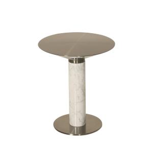 Wholesale Satin Finish Natural Marble Top Stainless Steel End Table Metal from china suppliers