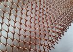Aluminium Chain Link Metal Mesh Curtain Copper Color For Hotel Decoration