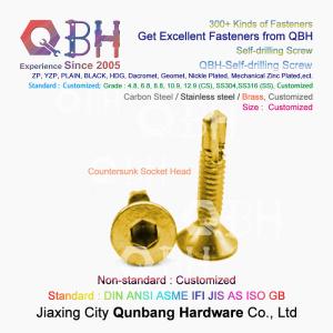 Wholesale QBH Yellow Zinc Plated YZP Socket Notch CKS Countersunk Head Self Drilling Screws from china suppliers
