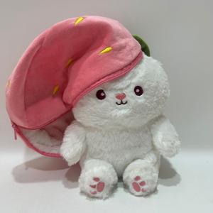 Wholesale 25CM 10&quot; Pink&amp; White Easter Plush Toy Bunny Rabbit Stuffed Animal in Strawberry from china suppliers