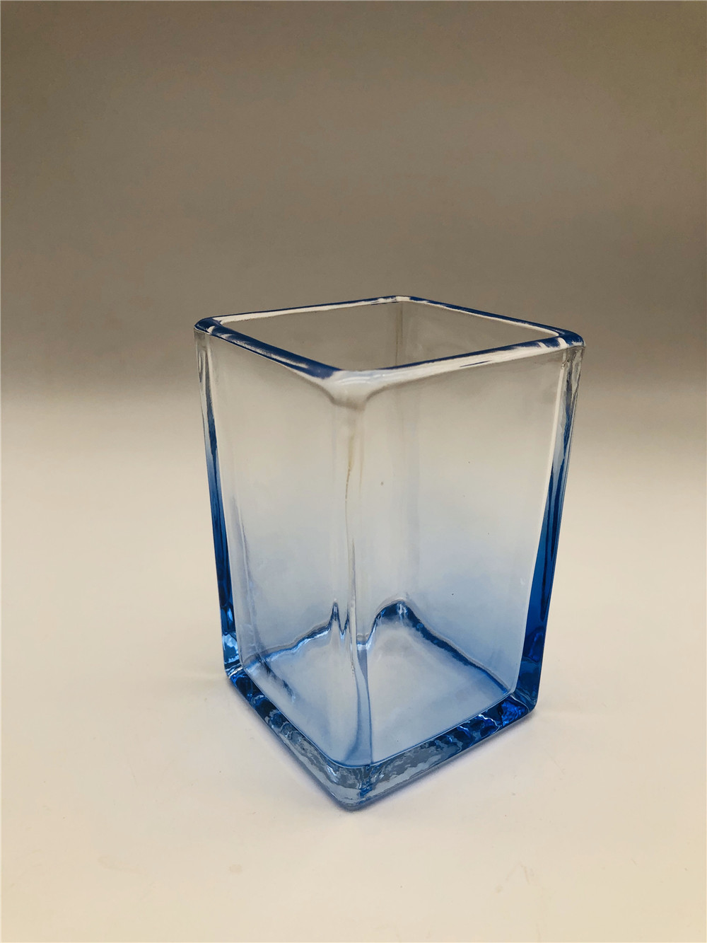 Square Glass Accessories Set Vintage Style For Home Hotel Ombre Blue