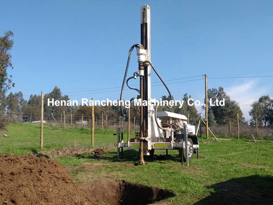 120m Depth Trailer Mounted Water Well Drilling Rigs 18.7KW Borehole Drilling Equipment