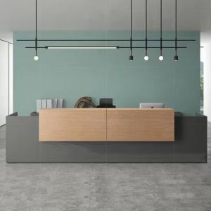 Wholesale 2.4M Office Reception Desk Grey Wooden Hotel Front Desk Counter from china suppliers