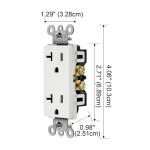 20 Amp Decorator Receptacle Wall Outlet Socket 125V 60Hz