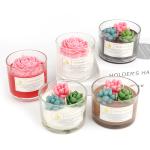Parties Glass Jar Scented Candle 3D Flower Home Decor Fragrance Candle Custom
