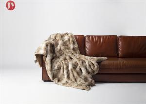 Wholesale Super Soft Faux Fur Blanket light beige Rabbit Double Sided Reversible Throw Blanket from china suppliers