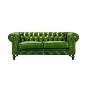 Wholesale Vintage Green Leather Chesterfield Sofa Couch With 1/2/3/4 Seater from china suppliers