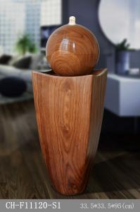 Wholesale Light Luxury Ellipse Wood Rattan Effect Water Fountain from china suppliers