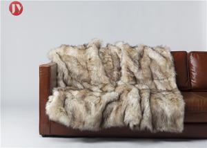 Wholesale Long Kitt Canadian Fox Faux Fur Bed Blanket , Oversized Faux Fur Throw Blanket from china suppliers