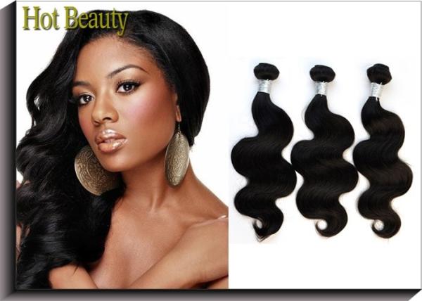 18 Inch No Shedding Virgin Peruvian Hair Extensions Human Hair In Natural Black