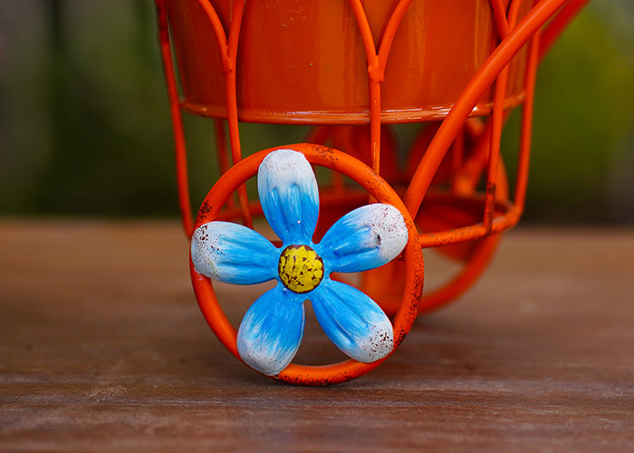 Various Color Design Metal Bicycle Shape Garden Pot Home Decoration